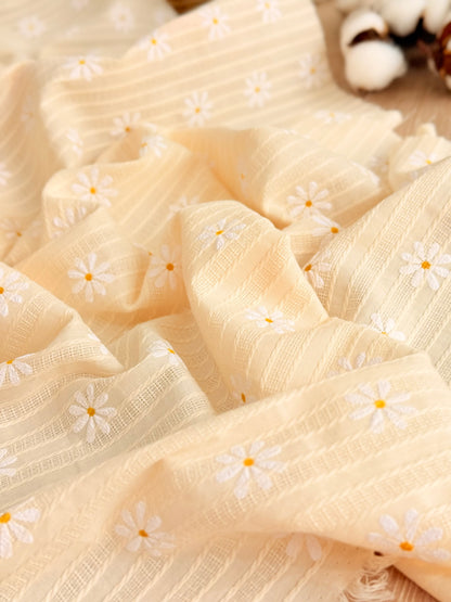 Embroidered Cotton Daisy Fields
