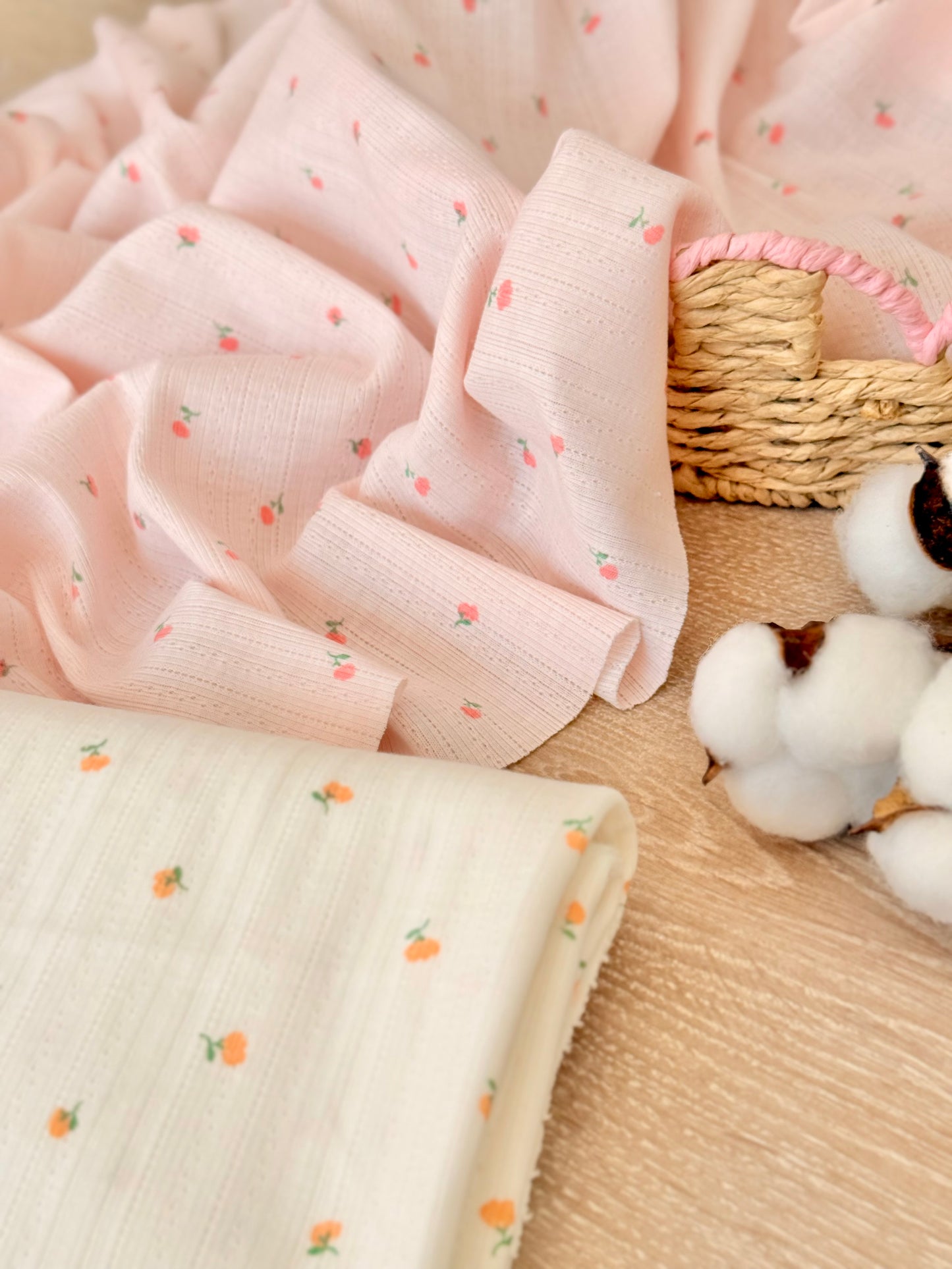 Printed Cotton Jersey Tiny Roses