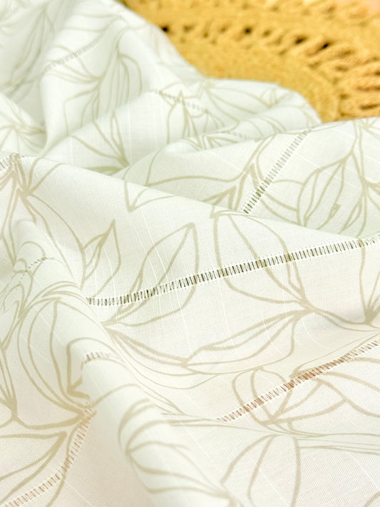 Embroidered Cotton Whisper Leaves