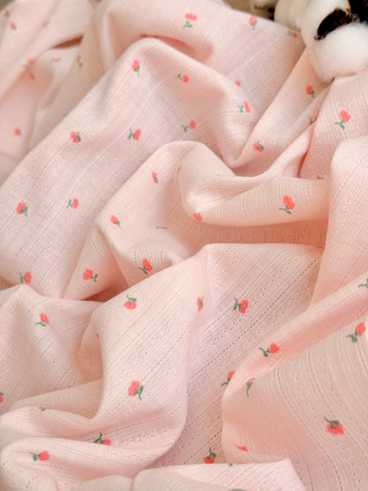 Printed Cotton Jersey Tiny Roses