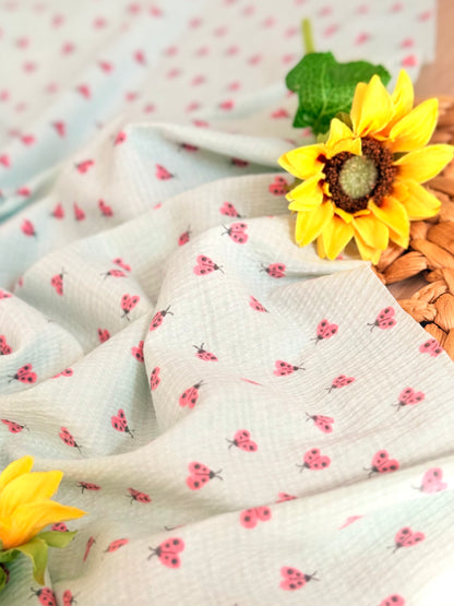 Knitted Seersucker Ladybug Garden