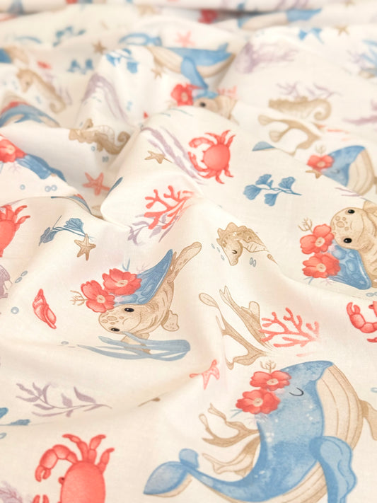 Cotton Twill Ocean Whispers