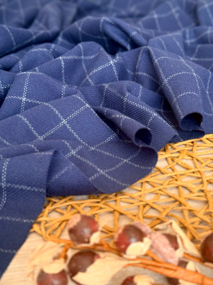 Paño de Lana Navy Windowpane