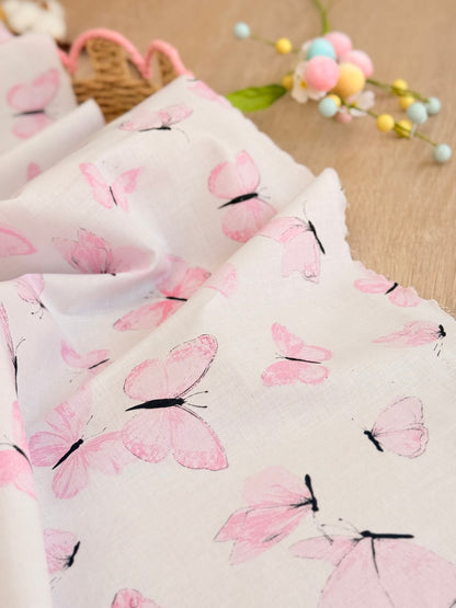 Printed Cotton Blush Butterflies