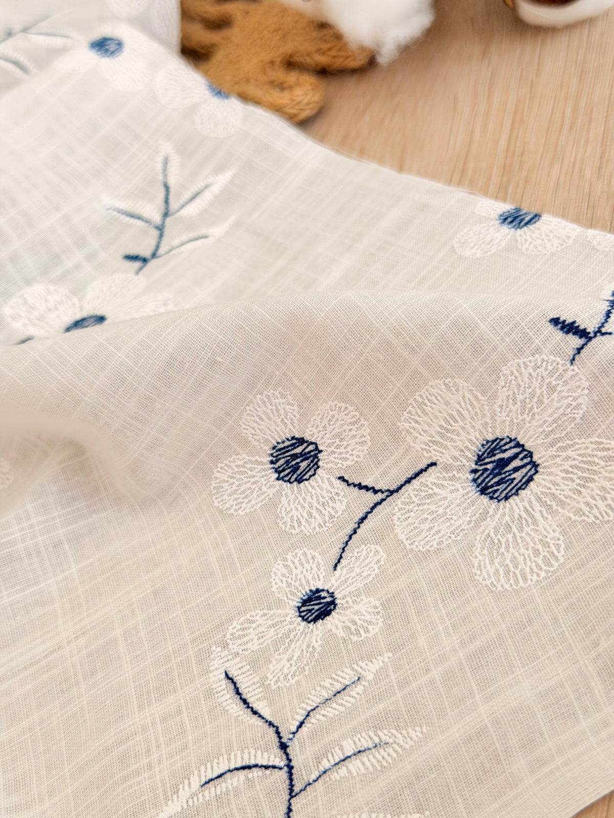 Puff Printed Cotton Blue Blossom