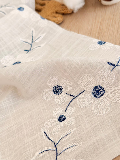 Puff Printed Cotton Blue Blossom