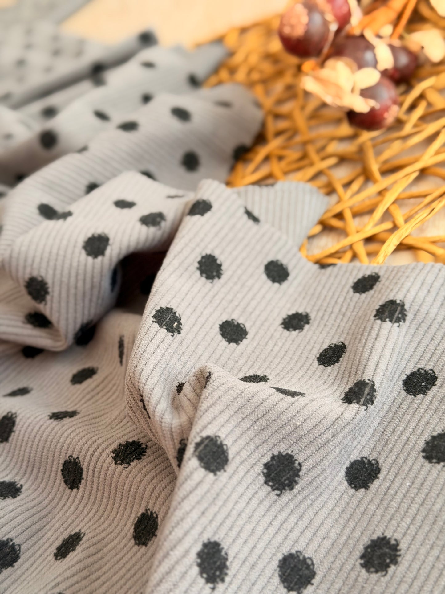 Printed Corduroy Mocha Dots