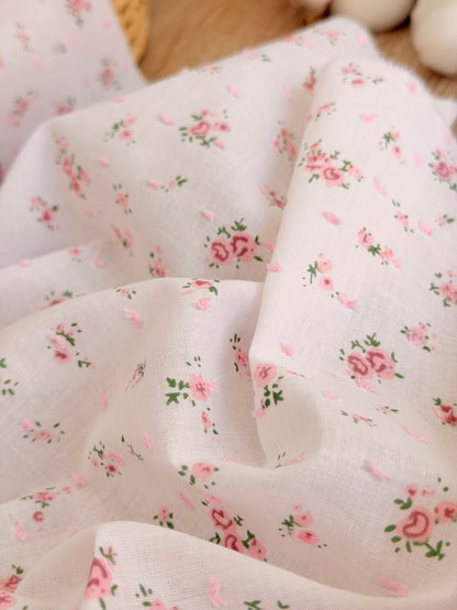 Printed Plumeti Cotton Blushing Rose