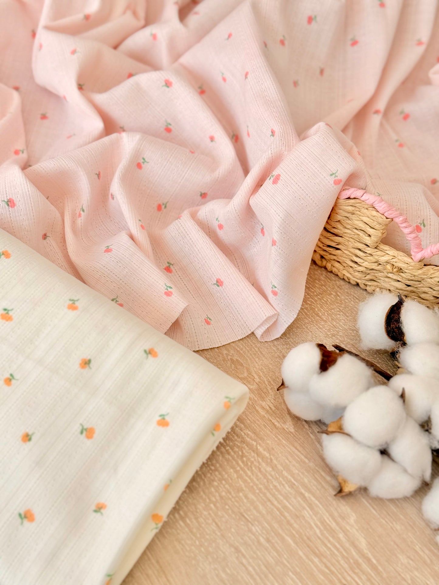 Printed Cotton Jersey Tiny Roses