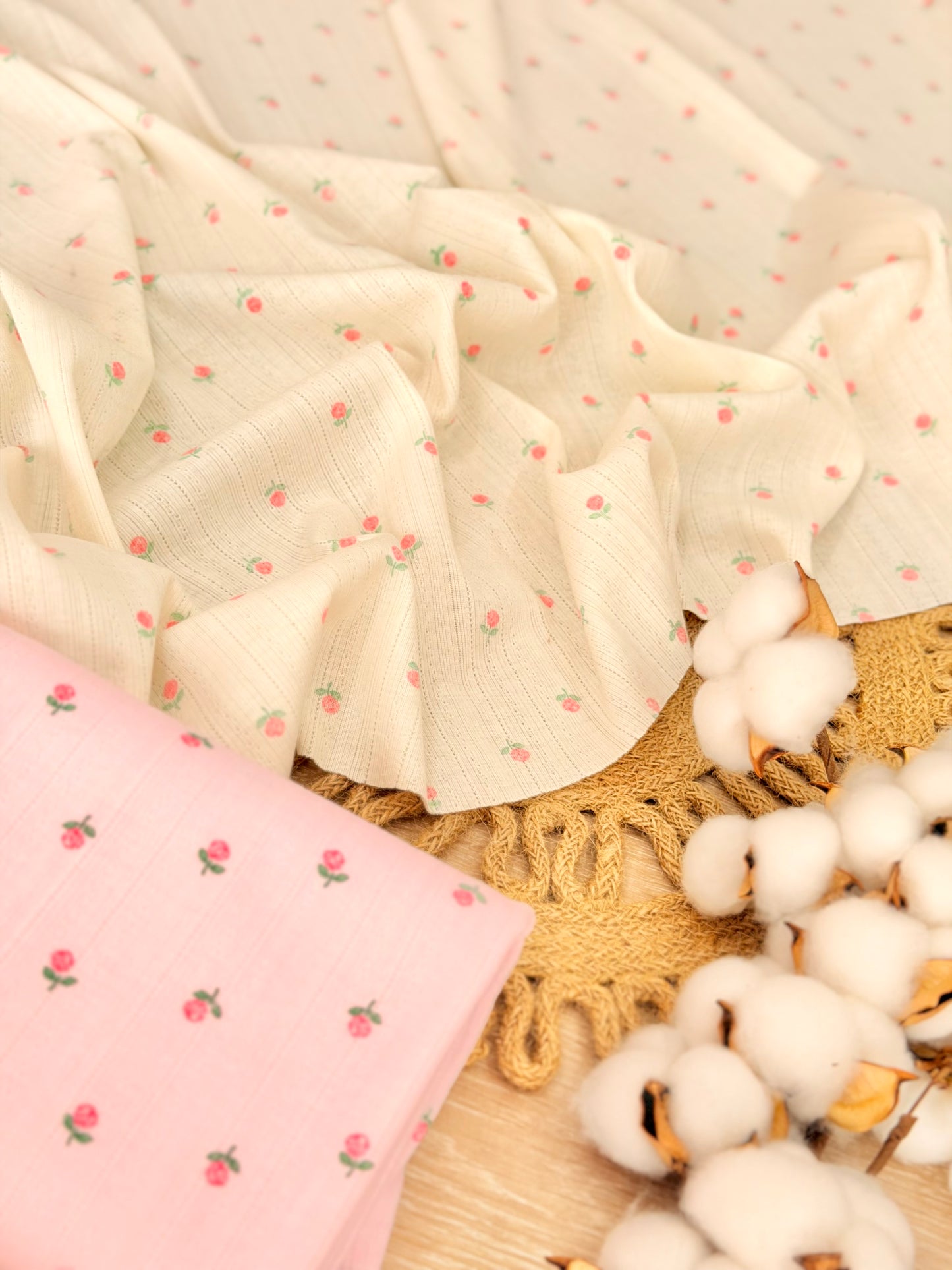 Printed Cotton Jersey Blush Petals