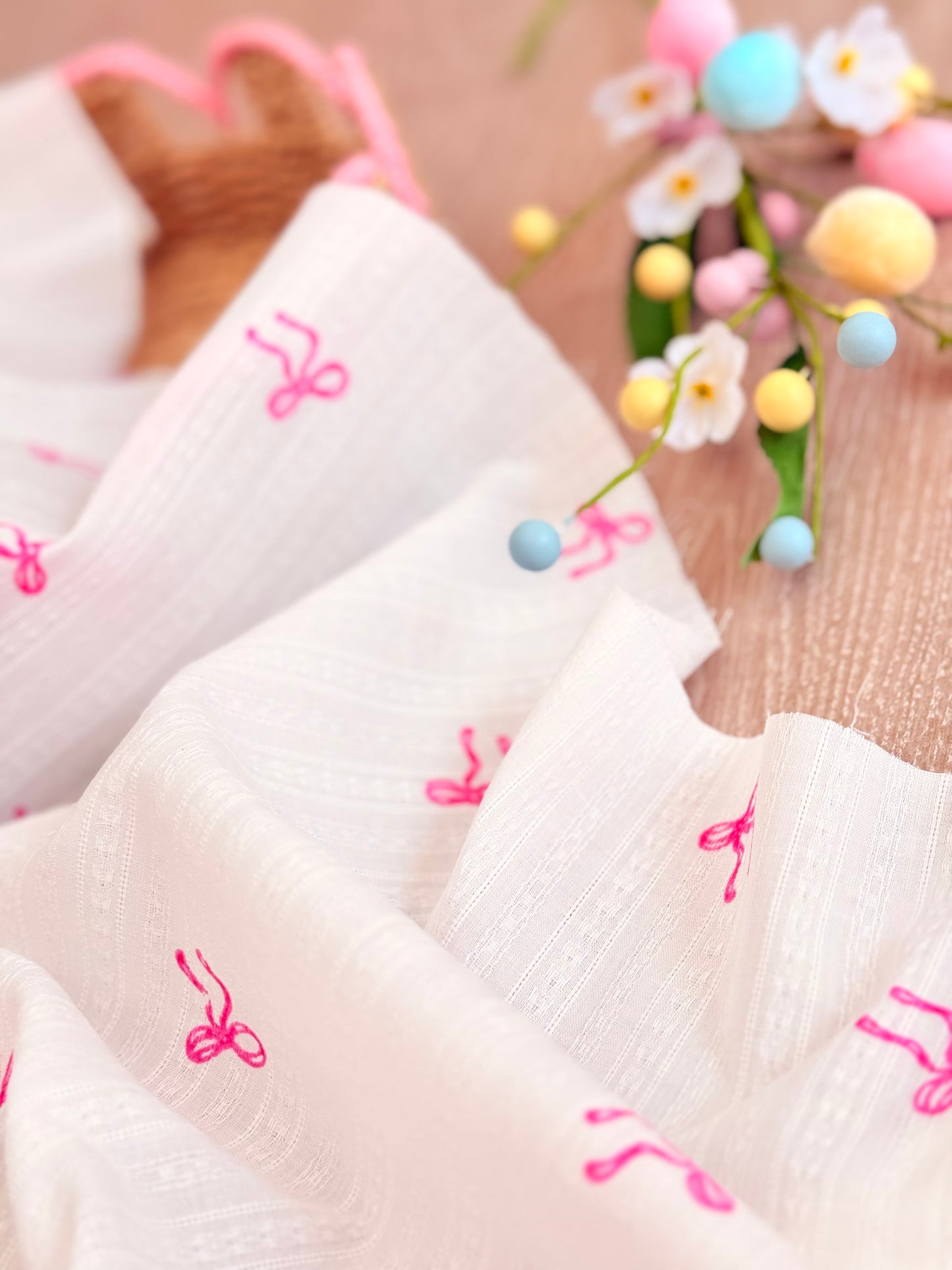 Embroidered Cotton Bow Whisper