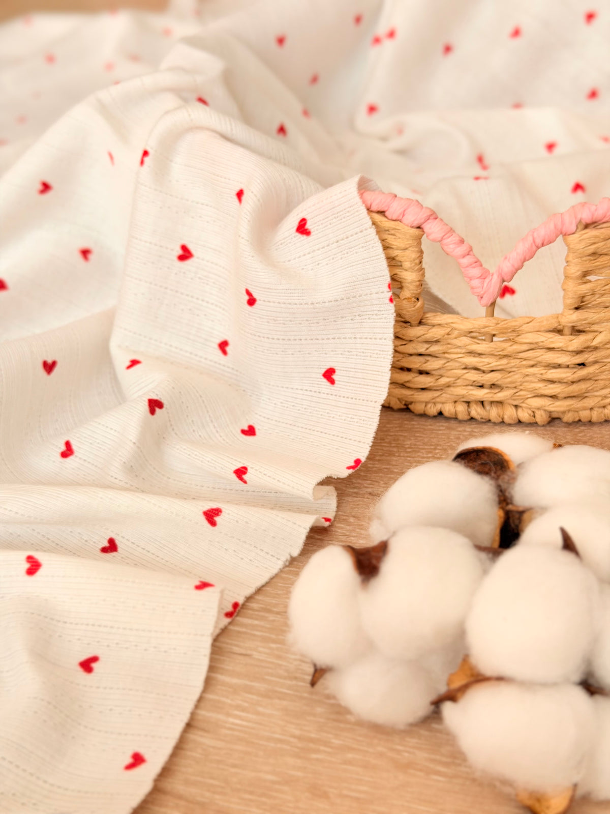Printed Cotton Jersey Sweetheart Dots