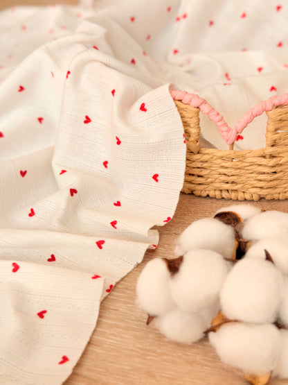 Printed Cotton Jersey Sweetheart Dots