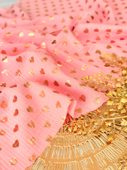 Muselina Foil Rosegold Hearts
