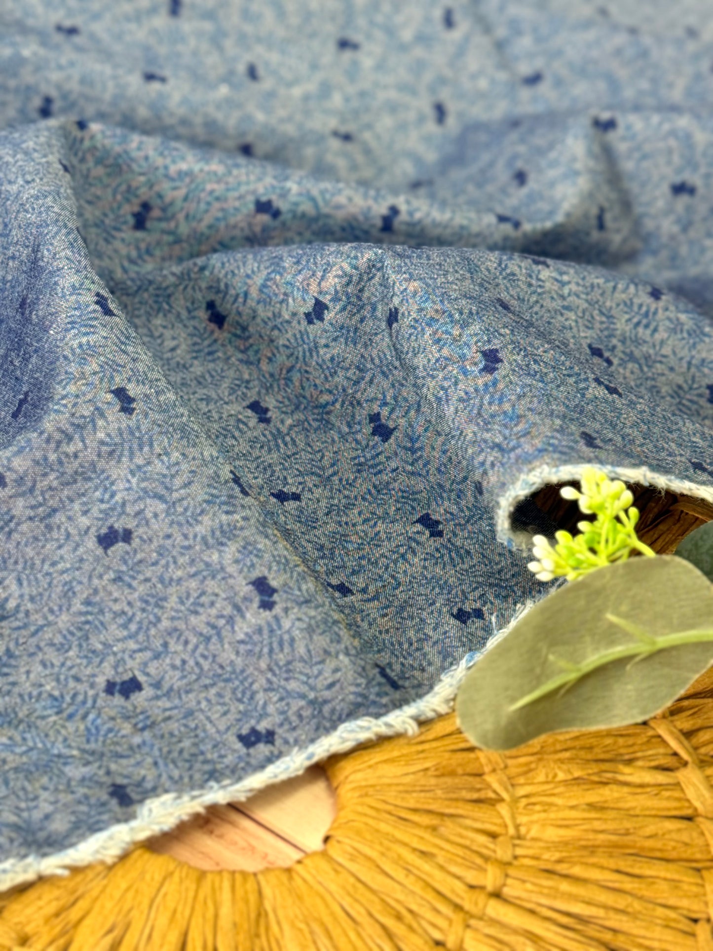 Printed Denim Indigo Whisper