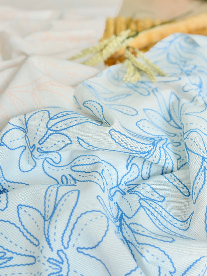 Artisanal Printed Linen Quiet Embroidery