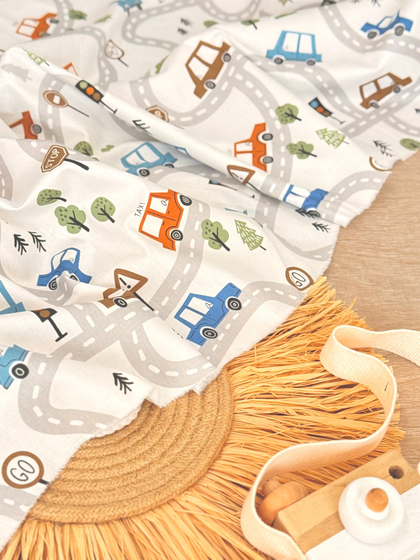 Cotton Twill Tiny Roads