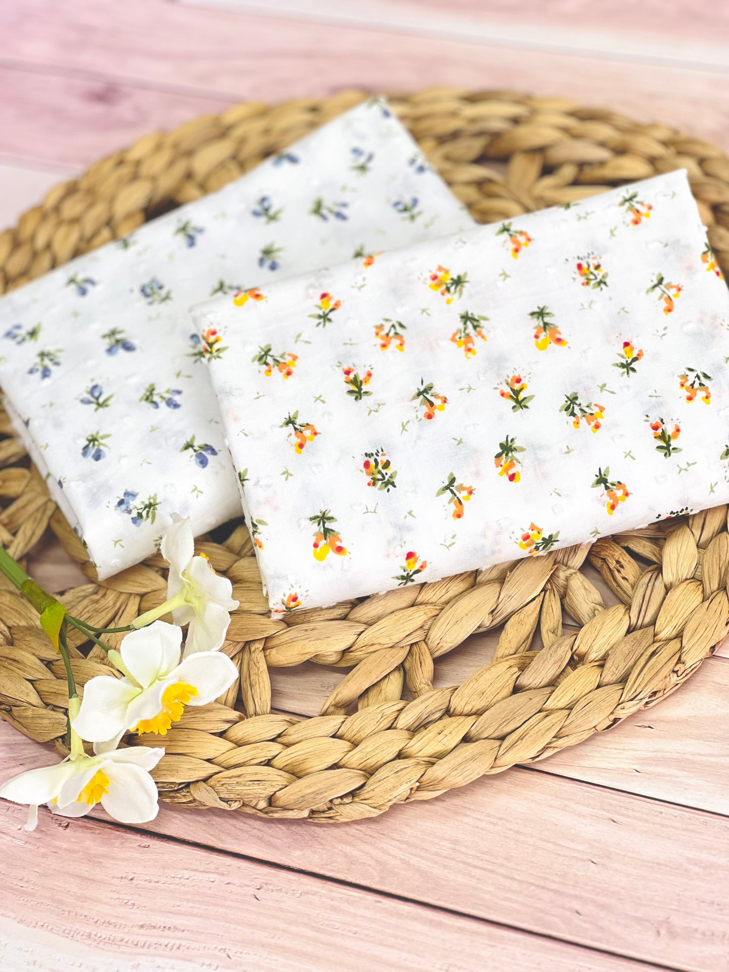 Printed Plumeti Cotton Flowers 17