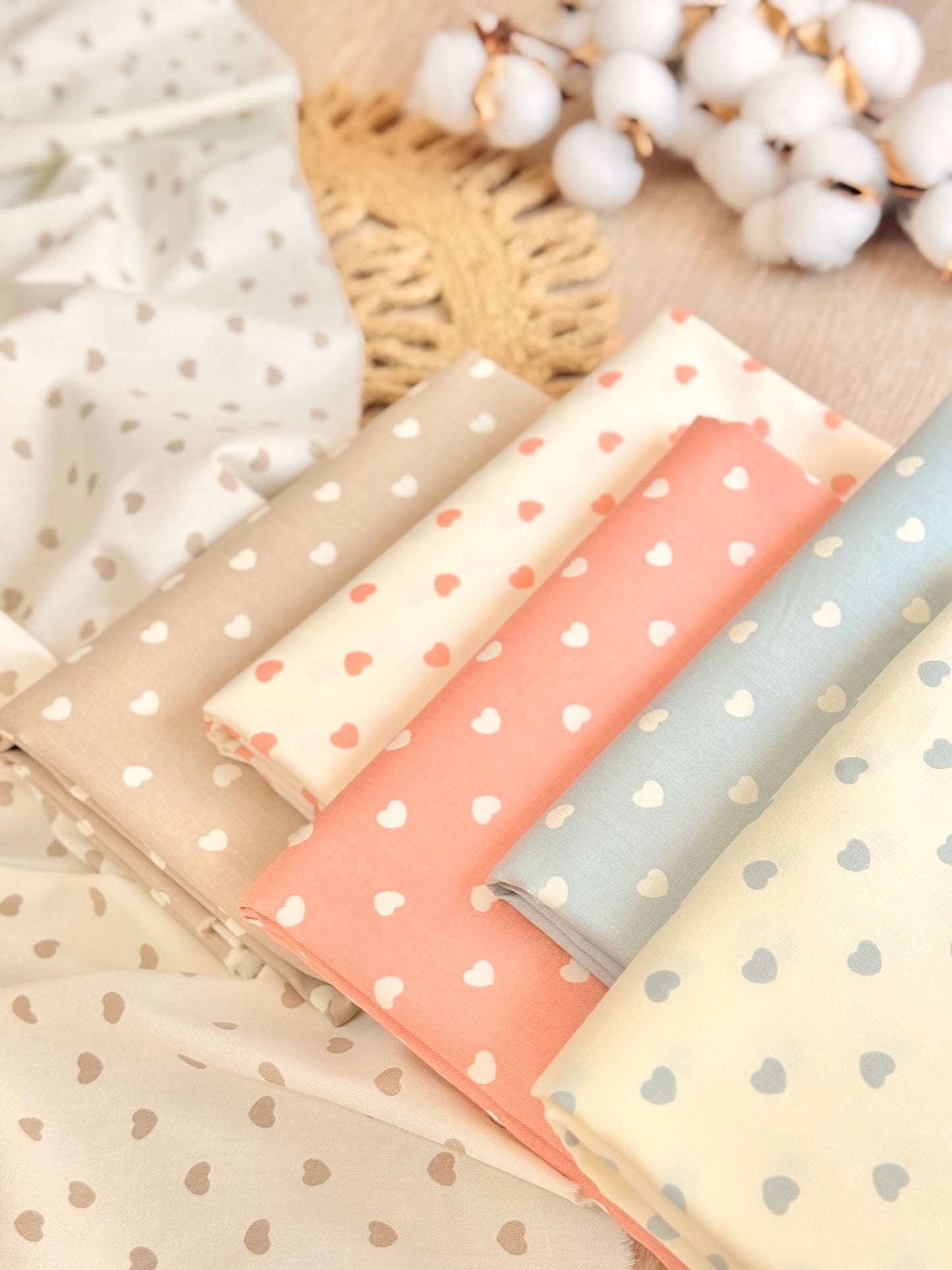 Cotton Twill Pastel Hearts