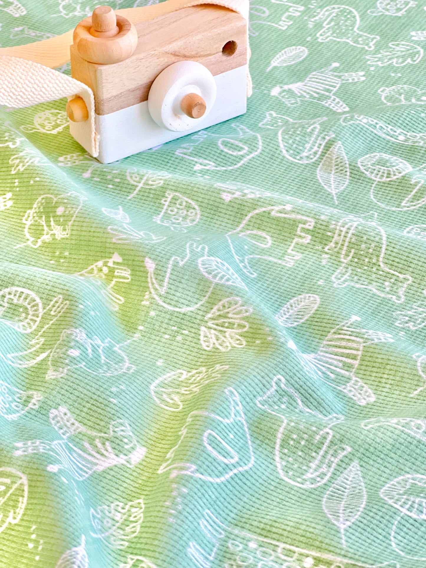 Printed Waffle Fabric Safari