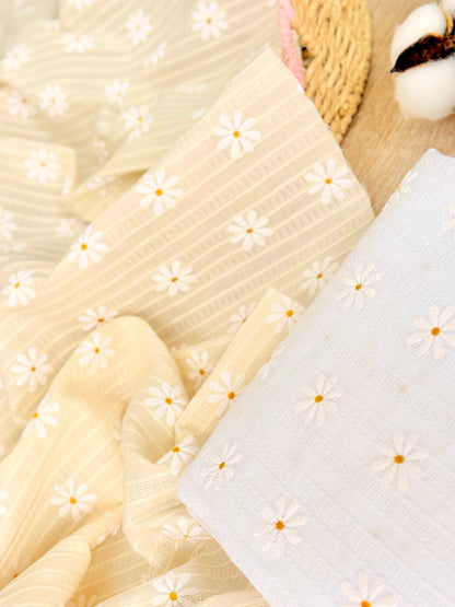 Embroidered Cotton Daisy Fields