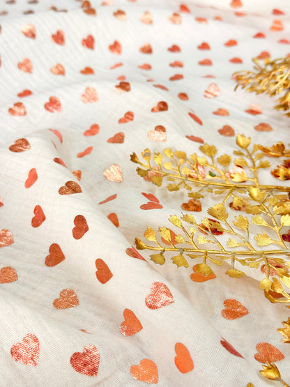 Muselina Foil Rosegold Hearts