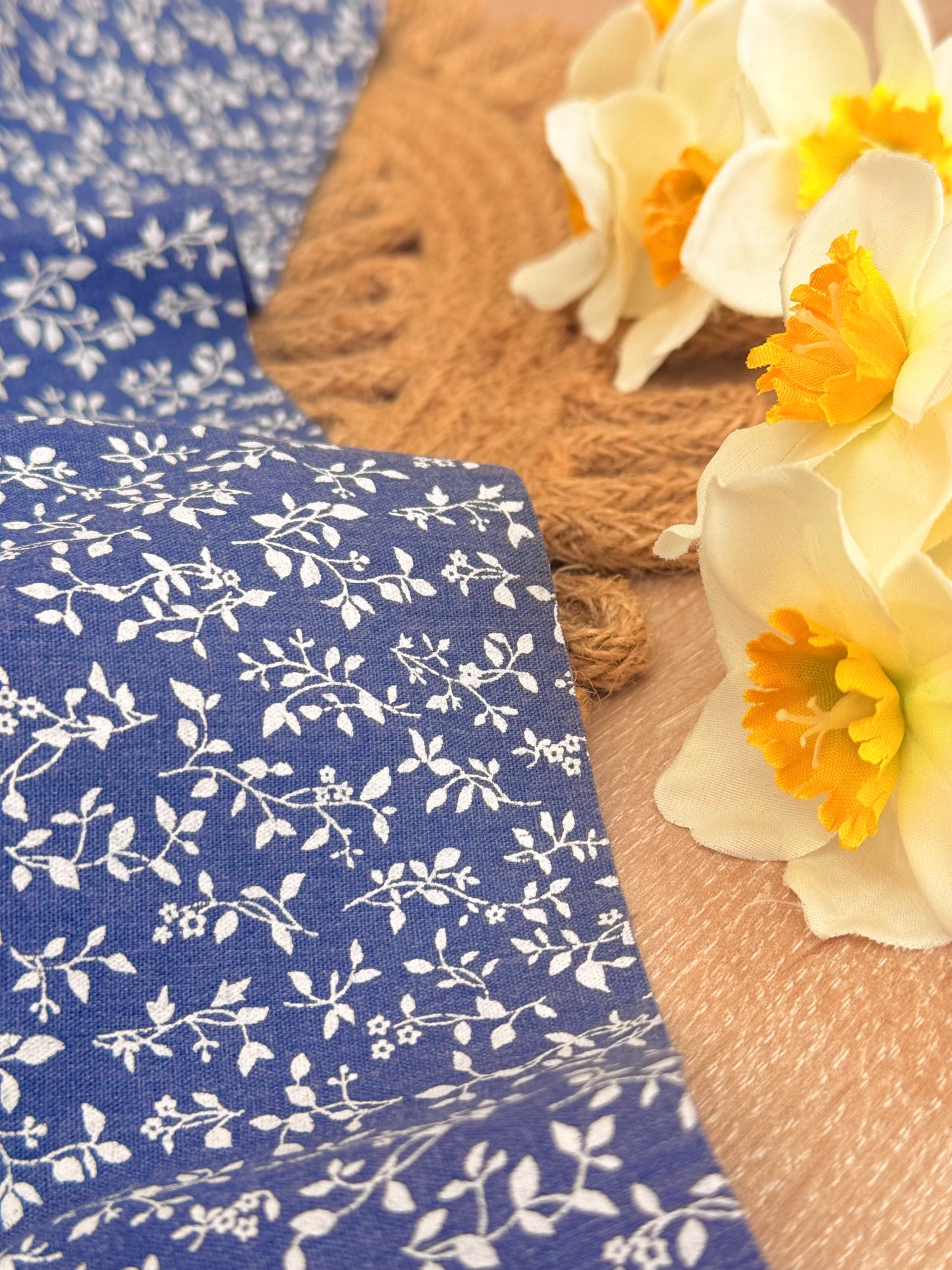 Printed Denim Blue Vines