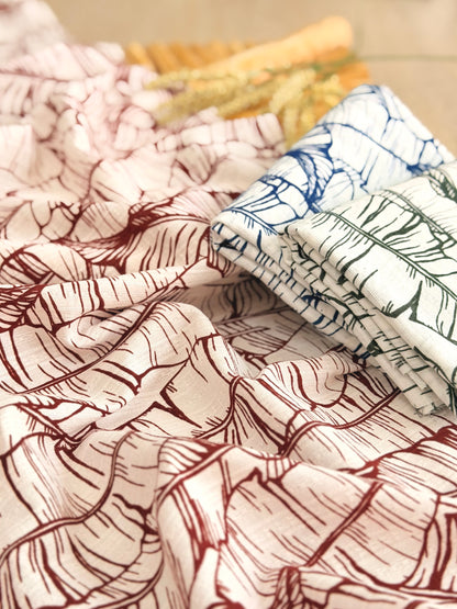 Embroidered Cotton Banana Grove
