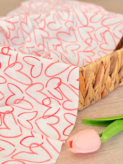 Printed Cotton Jersey Love Sketch