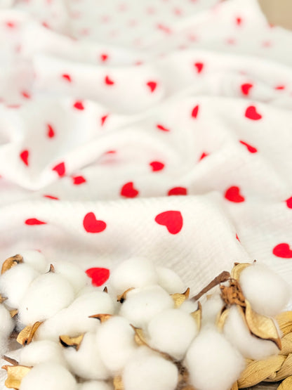 Muselina Red Hearts