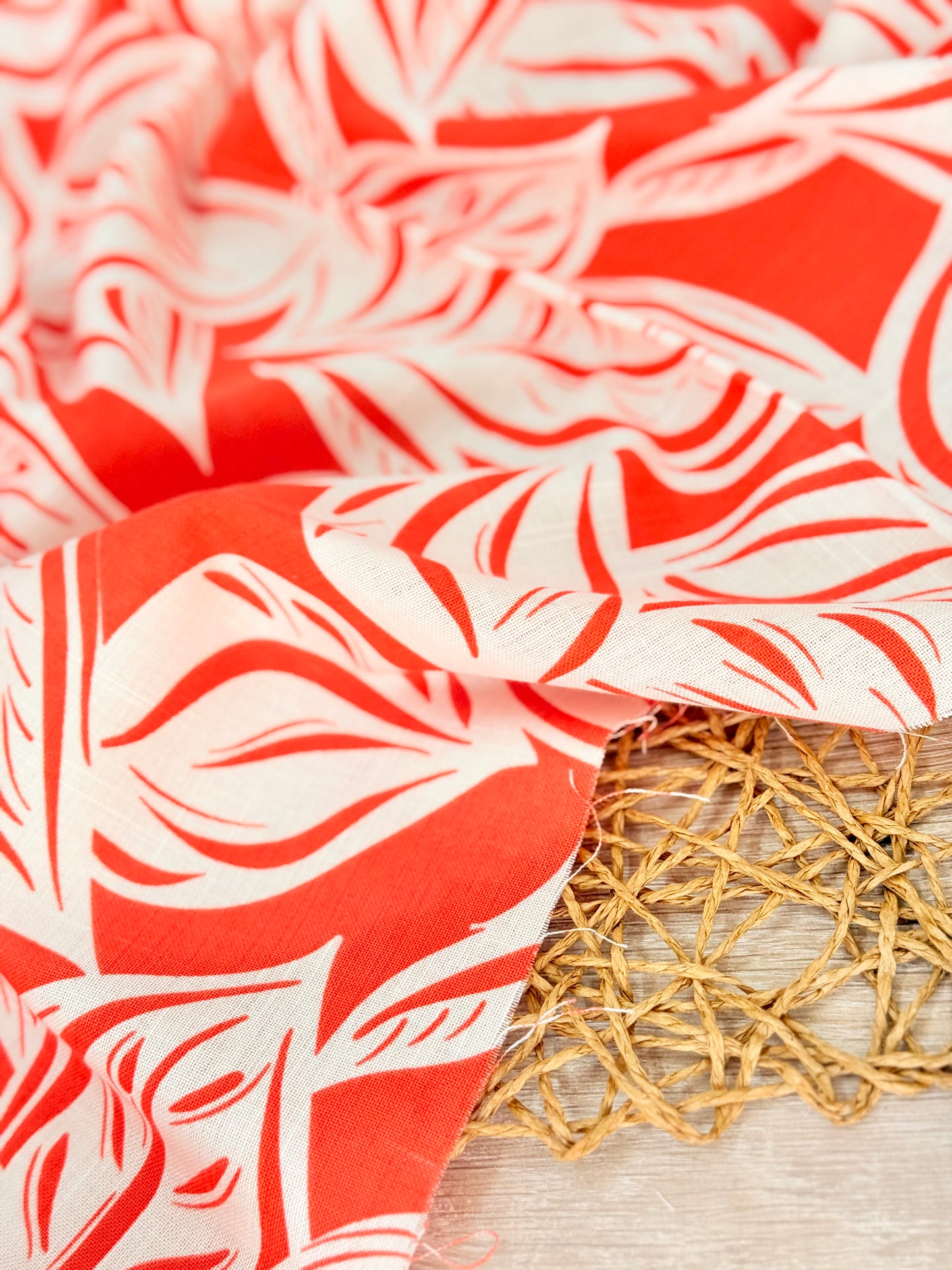 Printed Linen Tropical Trace