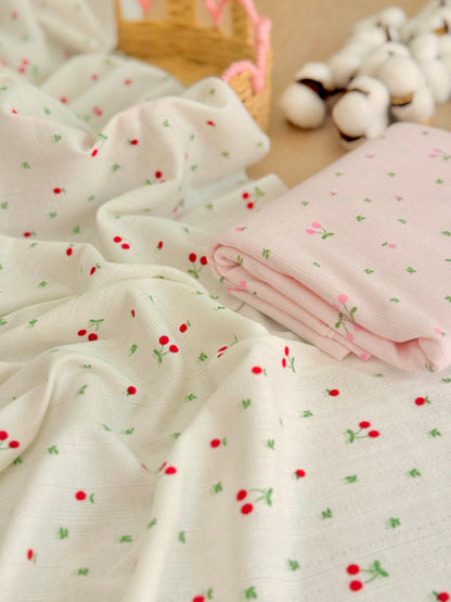Printed Cotton Jersey Cherry Blossom