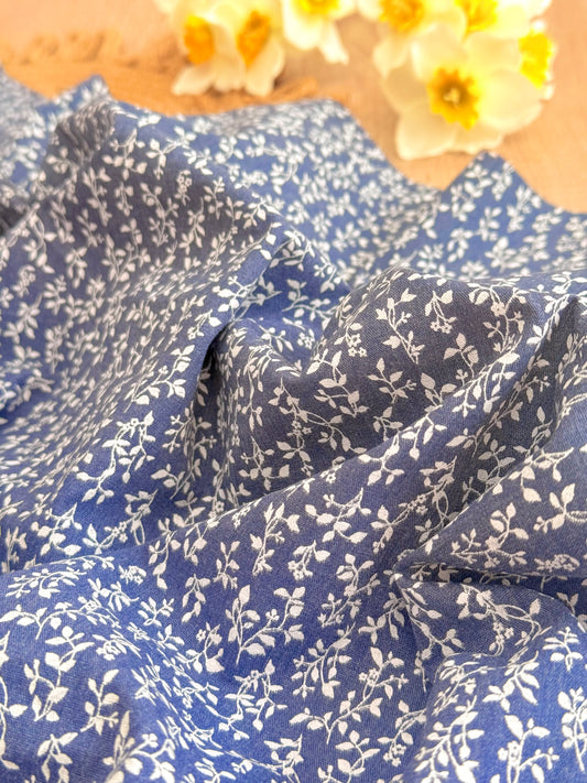 Printed Denim Blue Vines
