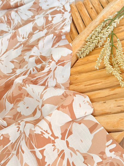 Printed Linen Slub Island Bloom