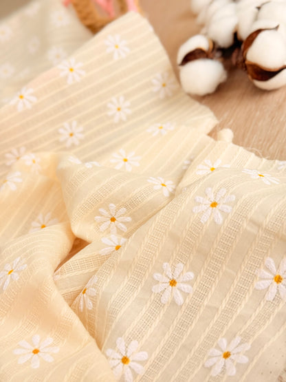 Embroidered Cotton Daisy Fields