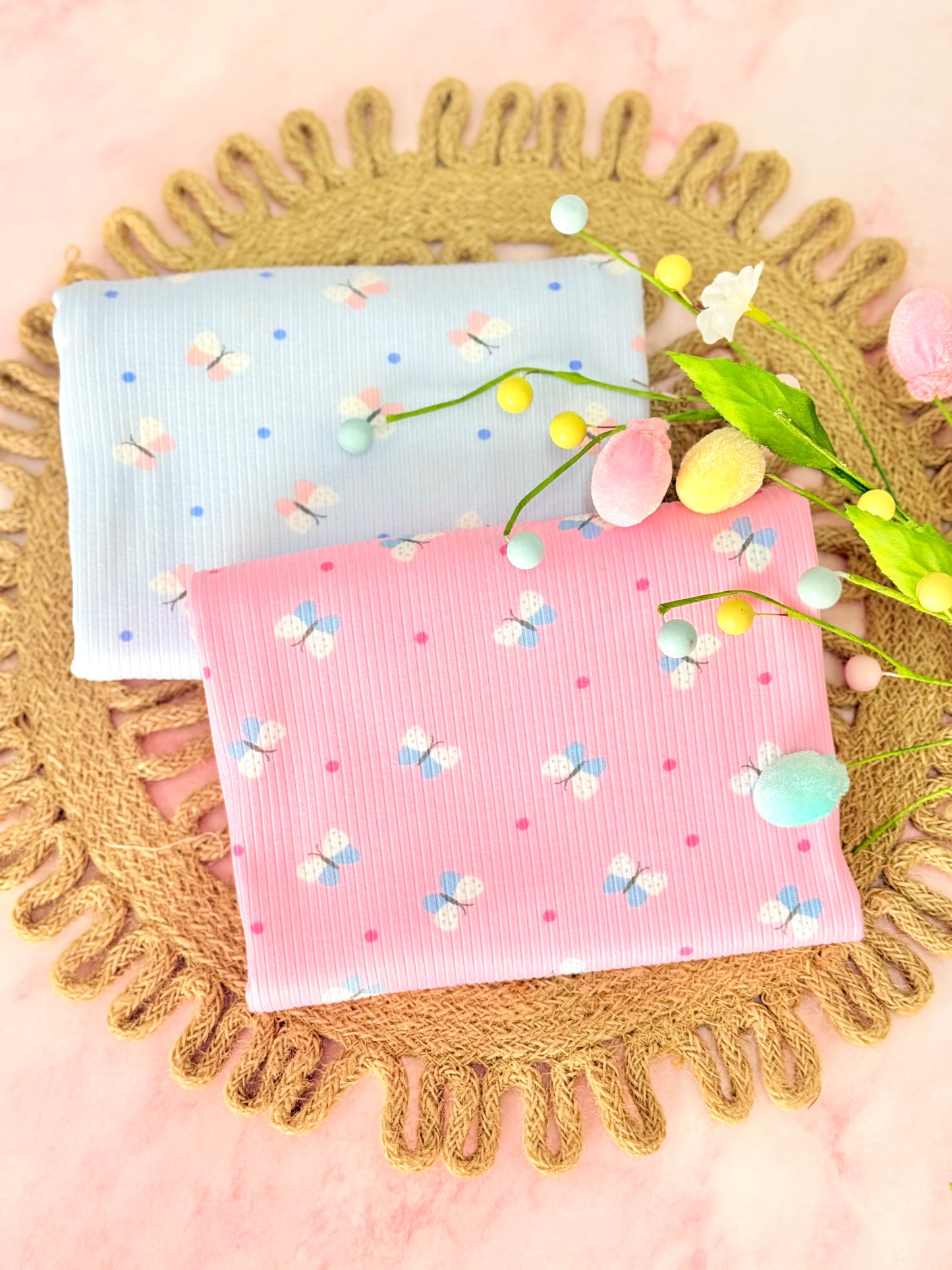 Printed Rib Butterfly Whispers