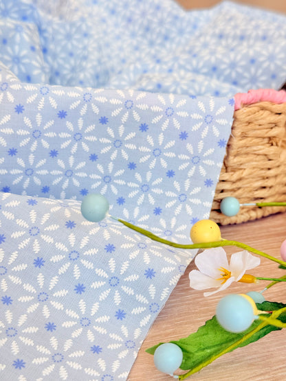 Puff Printed Cotton Blossom Grid