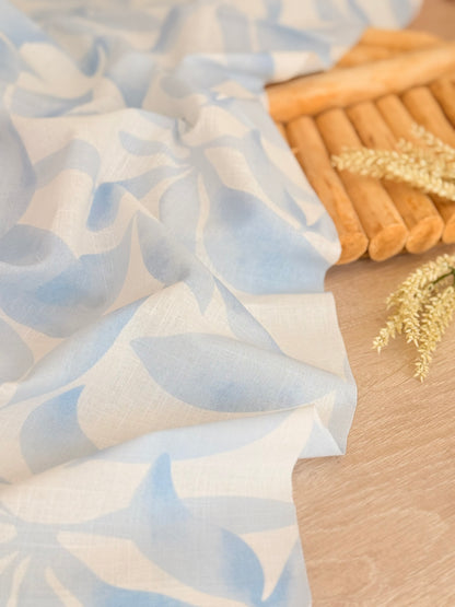 Printed Linen Blue Breeze