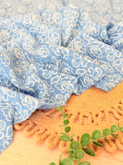 Printed Denim Blue Lace Garden