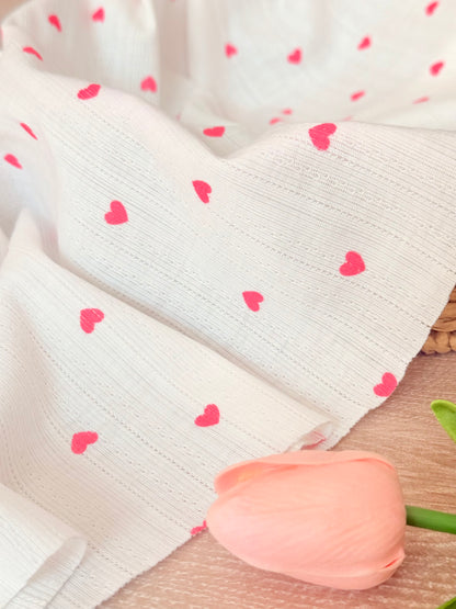Printed Cotton Jersey Little Hearts