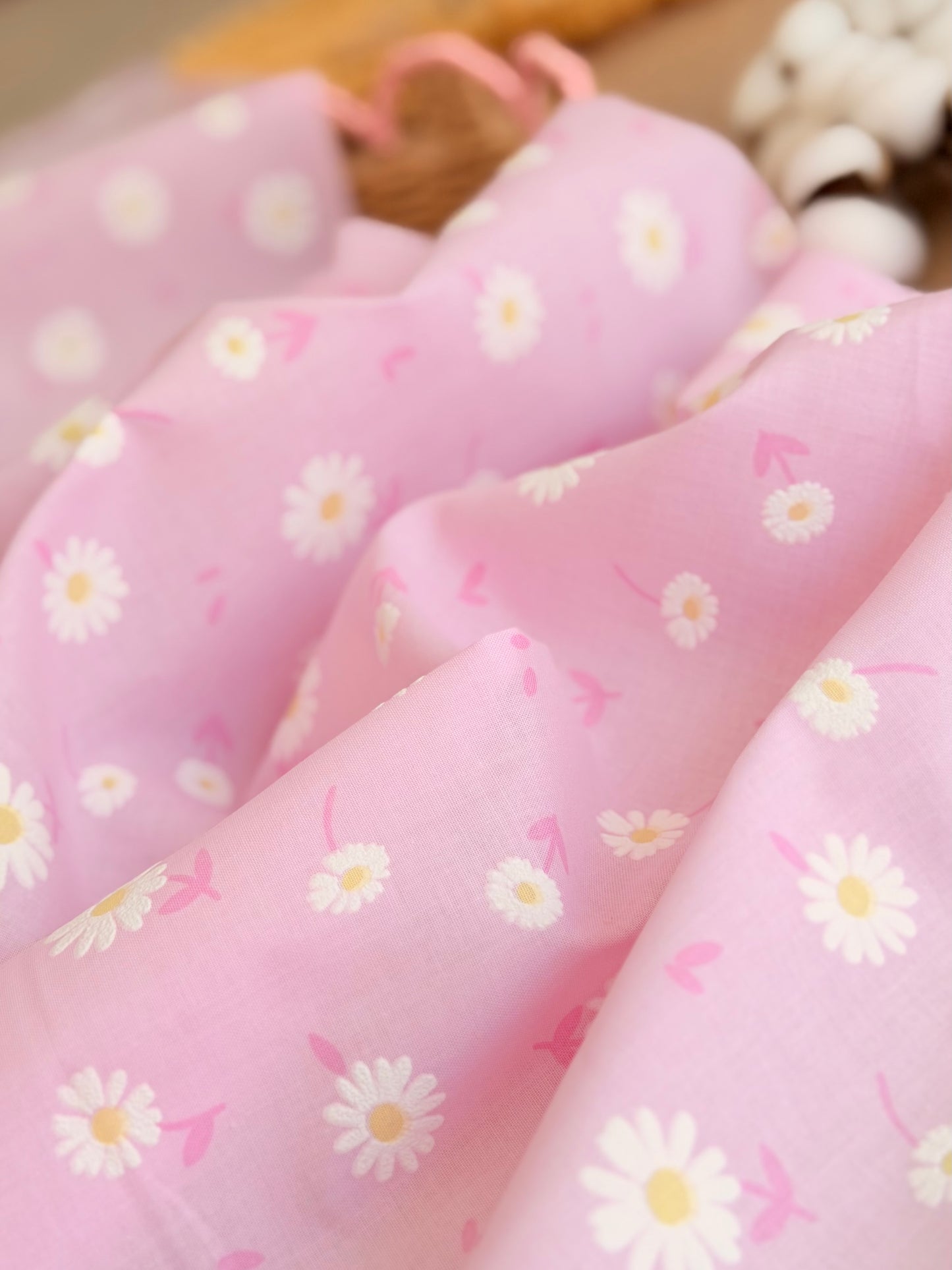 Puff Printed Cotton Daisy Blush