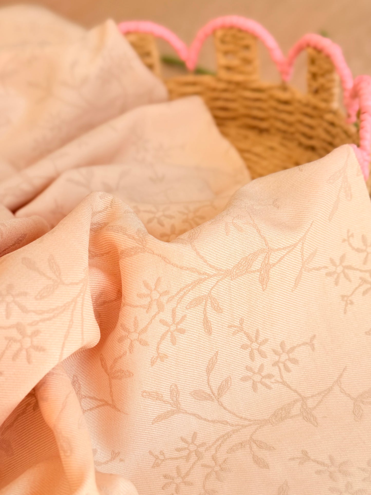 Twill Puff Stretch Blush Garden