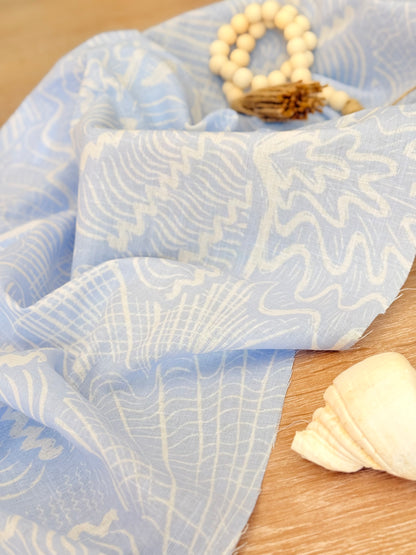 Printed Linen Coral Flow