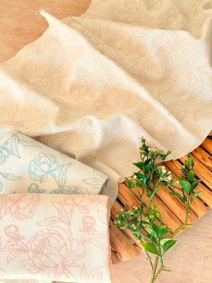 Artisanal Printed Linen Pastel Petals