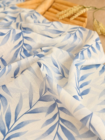 Printed Linen Blue Breeze