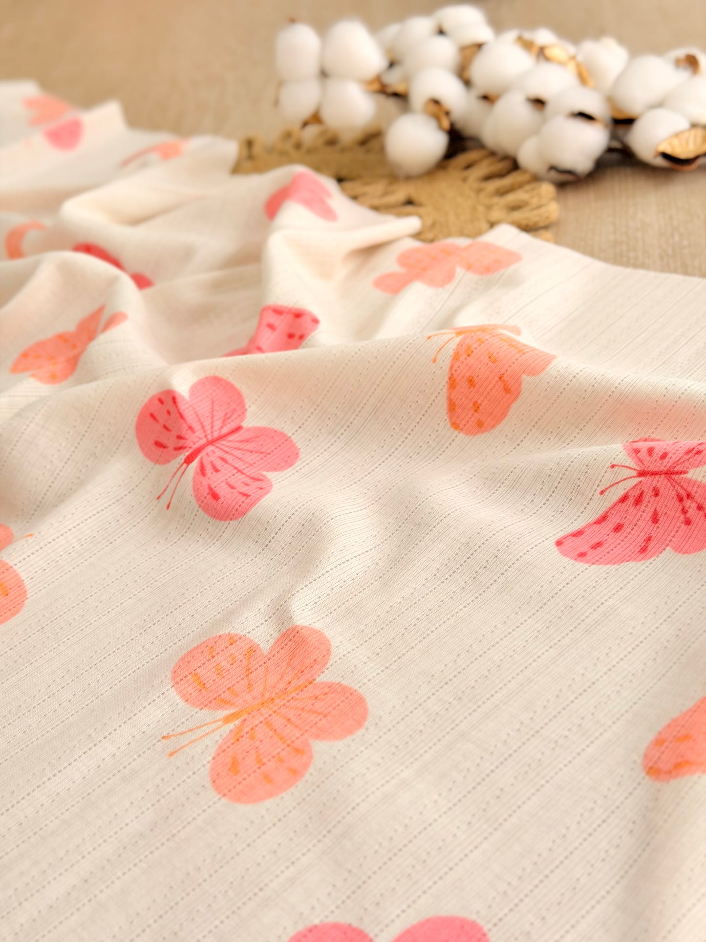 Printed Cotton Jersey Flutter Glow