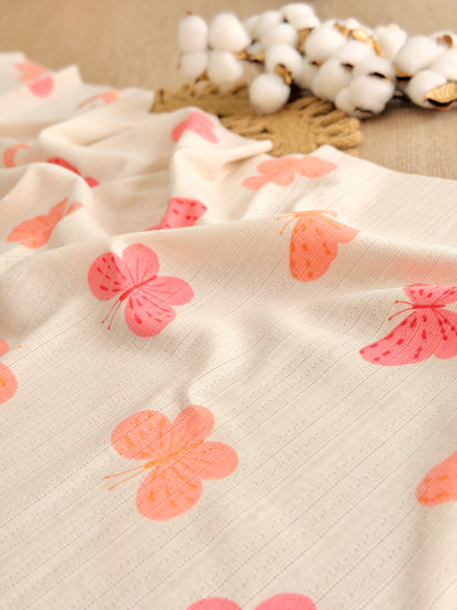 Printed Cotton Jersey Flutter Glow