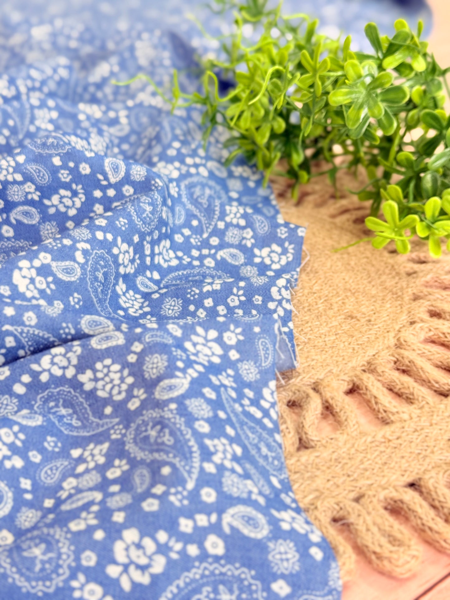 Printed Denim Paisley Blossom