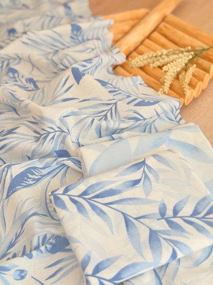 Printed Linen Blue Breeze