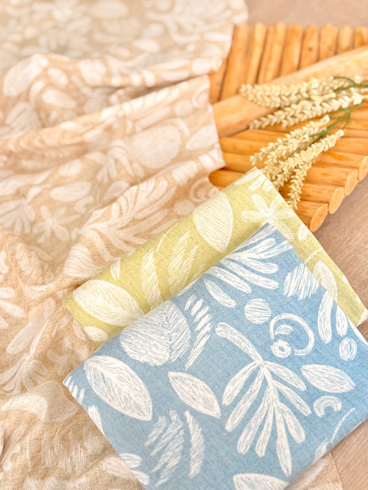 Printed Linen Slub Wild Strokes